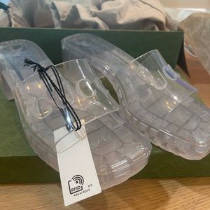 Clear Gucci slides